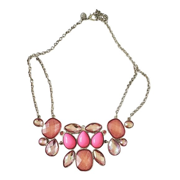 CHARMING CHARLIE Necklace Pink Bib Pink Colorful Jewelry - Picture 1 of 7